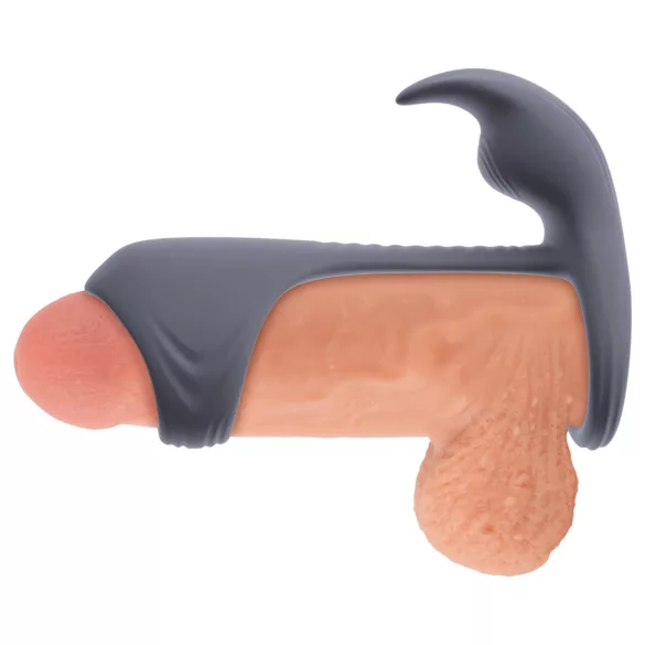 Beau Coeur Vylor - penis- en balring met clitorisstimulator - grijs