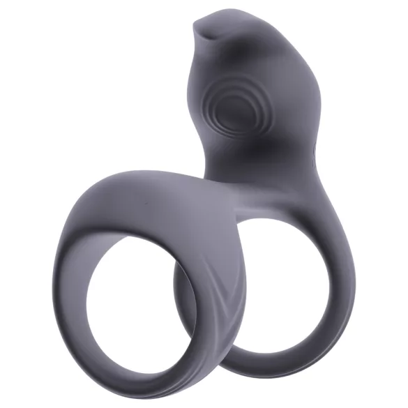 Beau Coeur Vylor - penis- en balring met clitorisstimulator - grijs