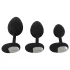 ANOS - vibrerende buttplug set - siliconen - zwart