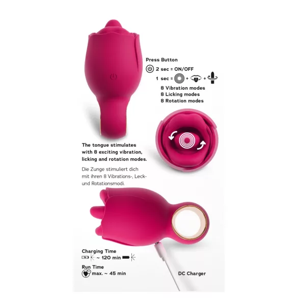 You2Toys Oral Fun - tongvormige clitoristrilvibrator (roze)