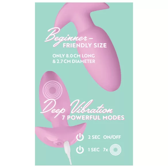Cuties Mini - vibrerende buttplug - klein formaat - siliconen - roze