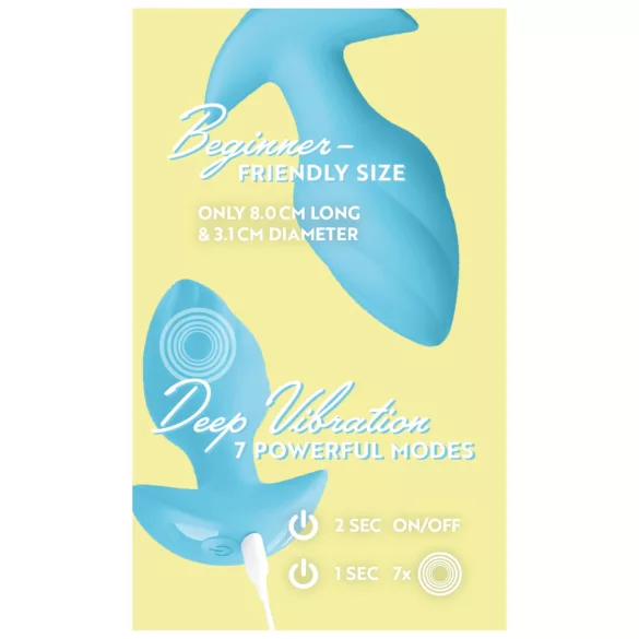 Cuties Mini - vibrerende anaalplug - klein formaat - blauw