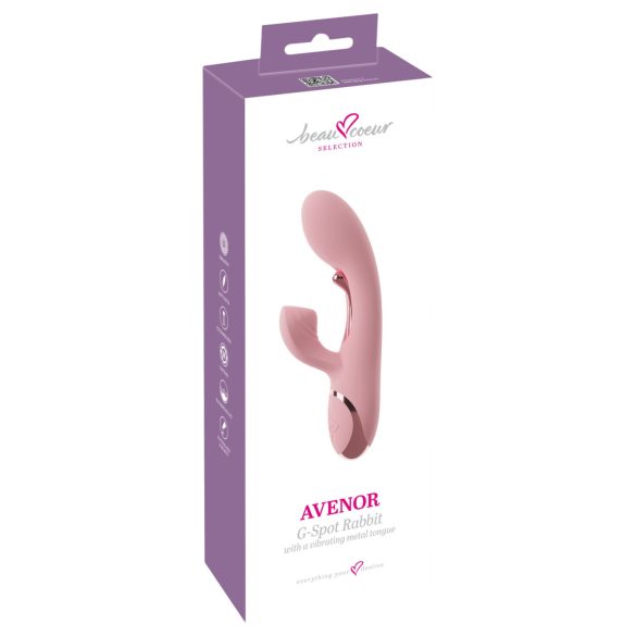 Beau Coeur Avenor - vibrator met tong en clitorisstimulator voor de G-spot (roze)