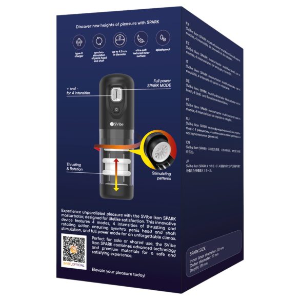 Snail Vibe Ikon Spark - automatische masturbator (zwart)