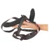 You2Toys - op afstand bedienbare dubbele strap-on vibrator (zwart)