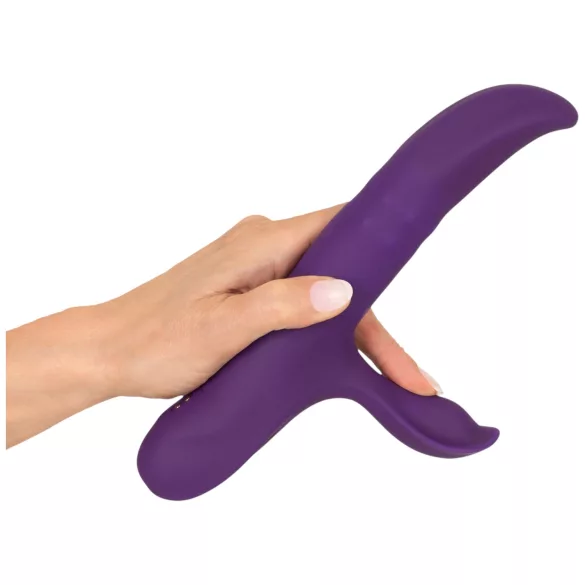 You2Toys - knikkende vibrator met bewegende ring en clitorisstimulator (paars)