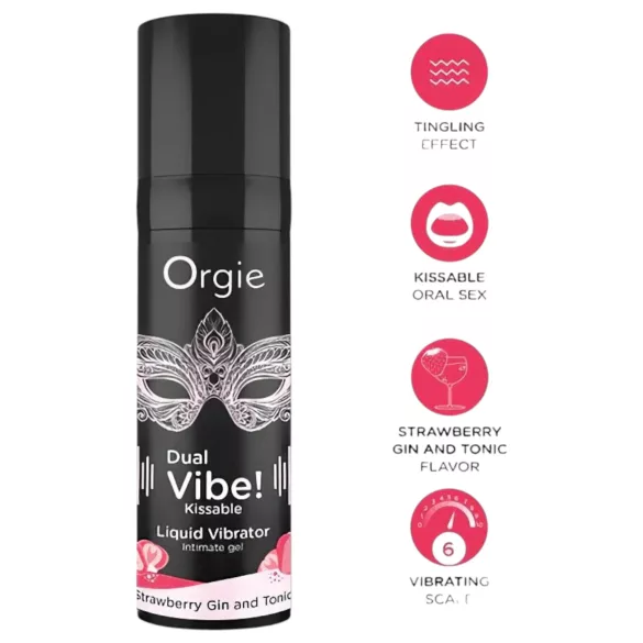Orgie Dual Vibe - unisex vloeibare vibrator - Aardbei - Gin Tonic (15 ml)