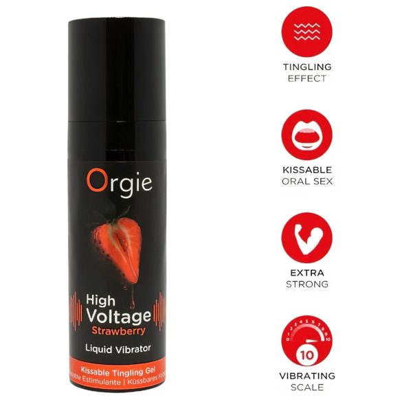 Orgie High Voltage - vloeibare vibrator - aardbei (15ml)