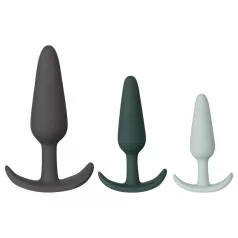 Amaysin - siliconen anal plug set (zwart en groen) - 3 stuks