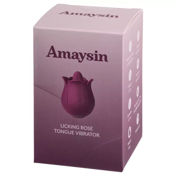 Amaysin - tongvormige rozen-clitorisvibrator (paars)