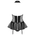 Obsessive - korset en string met lak-effect (zwart)