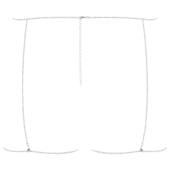 Obsessive Bijou 905 - sierlijke lichaamsharnas onderkant (zilver) - S-L