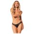 Obsessive Bella Rou - bloemenmotief slipje (zwart) - M/L