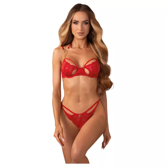 Obsessive Matildea - bh set - kant - rood - L/XL