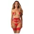 Obsessive Matildea - jarretelgordel met kant en ketting - rood