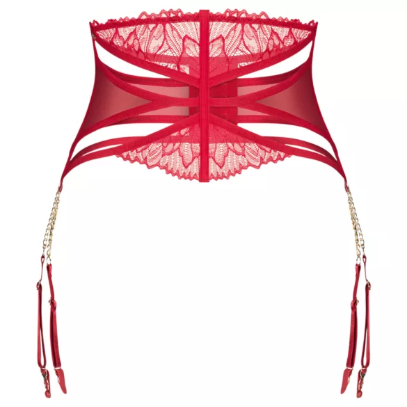 Obsessive Matildea - jarretelgordel met kant en ketting - rood