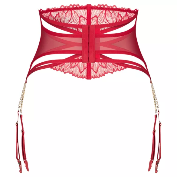 Obsessive Matildea - jarretelgordel met kant en ketting - rood