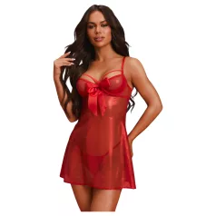 Obsessive Gifty - babydoll en stringset (rood)