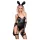 Chilirose - bunny kostuum - zwart - 4-delig - S/M