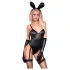 Chilirose - bunny kostuum - zwart - 4-delig - S/M