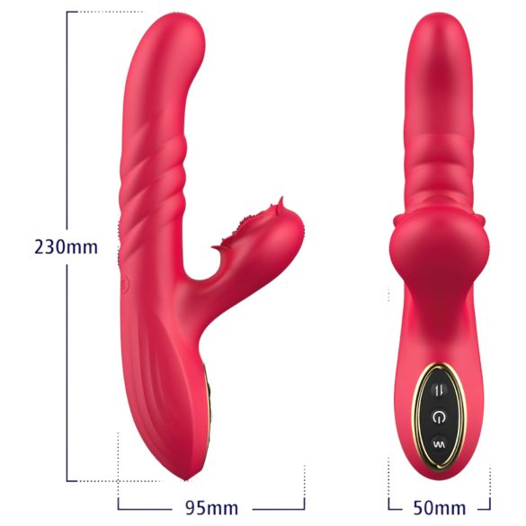 Sweet Play - vibrator met stootfunctie en clitorisstimulatie - siliconen - roze