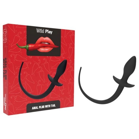 Wild Play - anaal plug met staart (zwart)