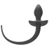 Erospace Wild Play - anale plug met staart, voor rollenspel (zwart)