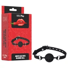   Erospace Wild Play - siliconen mondknevel voor BDSM-spel (zwart)