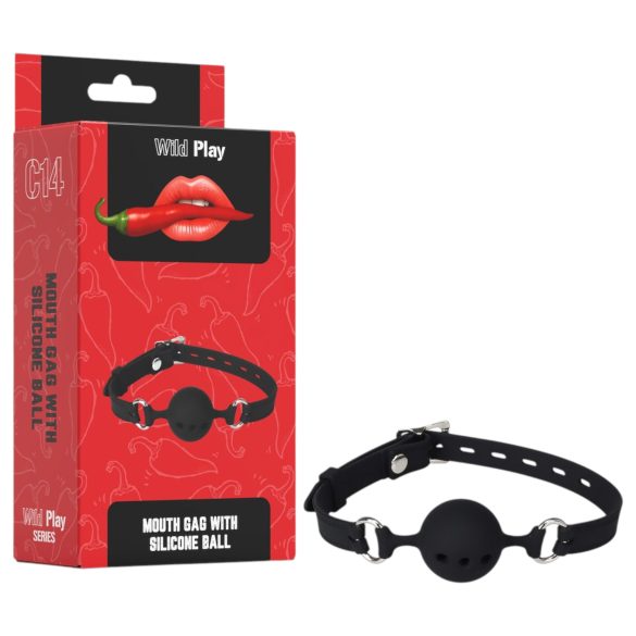 Wild Play - siliconen ballgag - zwart