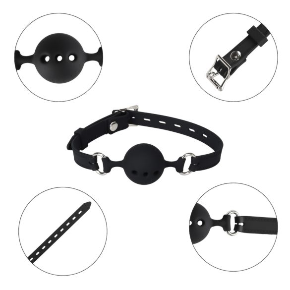 Wild Play - siliconen ballgag - zwart
