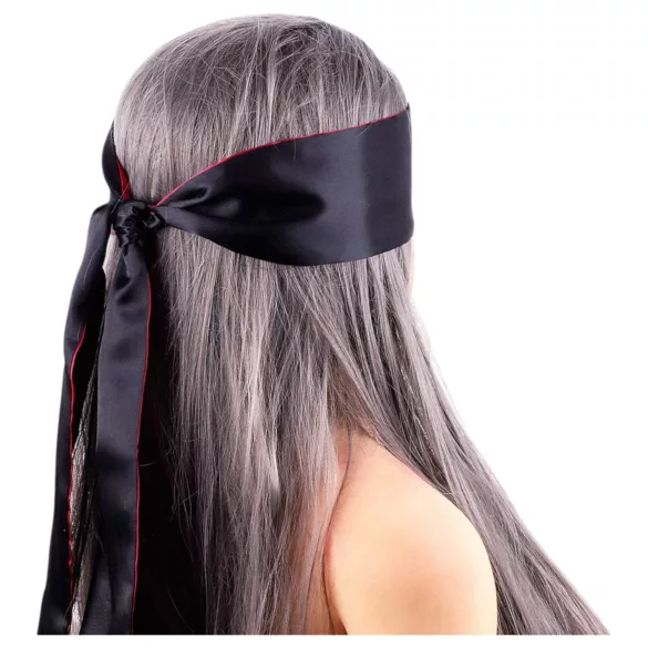 Erospace Wild Play - satijnen oogmasker voor rollenspel (zwart-roze)