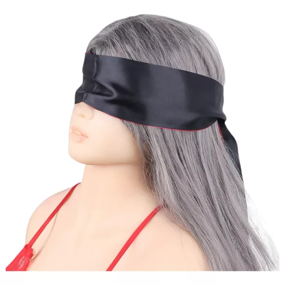 Erospace Wild Play - satijnen oogmasker voor rollenspel (zwart-roze)