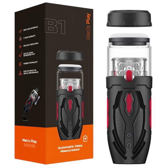 Men's Play - automatische masturbator - draaifunctie - zwart