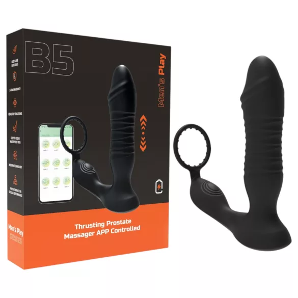 Men's Play - Anale vibrator - App-gestuurd, stotend - Zwart