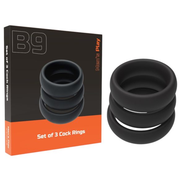 Men's Play - dikke penringen set - zwart (3 stuks)