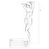 Passion BS006 - Jarretel Ontwerp Jumpsuit (Wit) - S-L