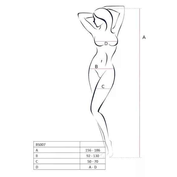 Passion BS007 - net overall met patroon - zwart - S-L