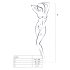 Passion BS010 - open netstof catsuit - wit - S-L