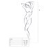 Passion BS011 - wit netset met patroon (S-L)