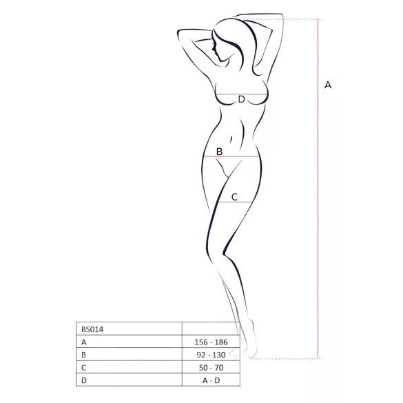 Passion BS014 - open rood netstof catsuit met korsetvetering (S-L)