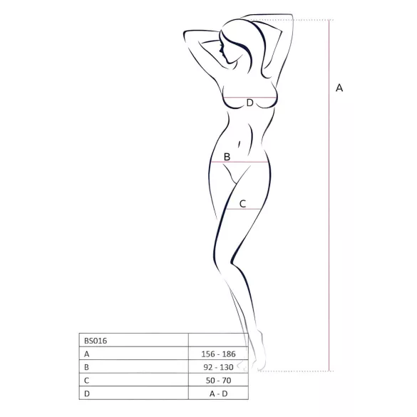 Passion BS016 - lingerie set - transparant netstof - wit - S-L