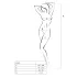 Passion BS016 - lingerie set - transparant netstof - wit - S-L