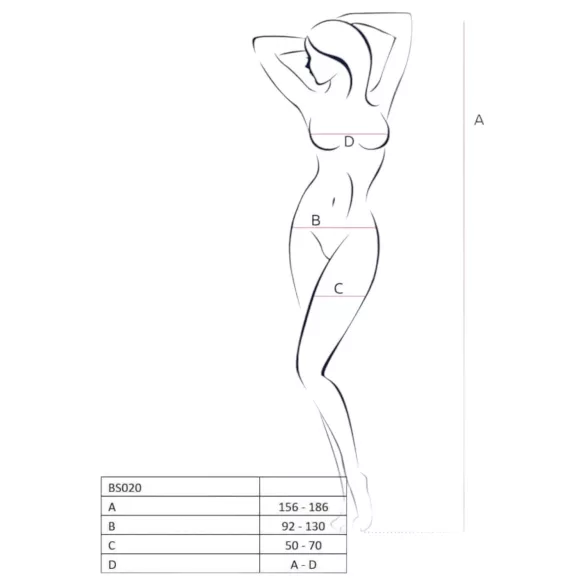 Passion BS020 - zwarte versierde open overall (S-L)