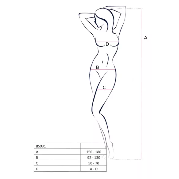 Passion BS031 - witte open catsuit (S-L)