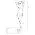 Passion BS032 - witte netstof catsuit met open rug (S-L)
