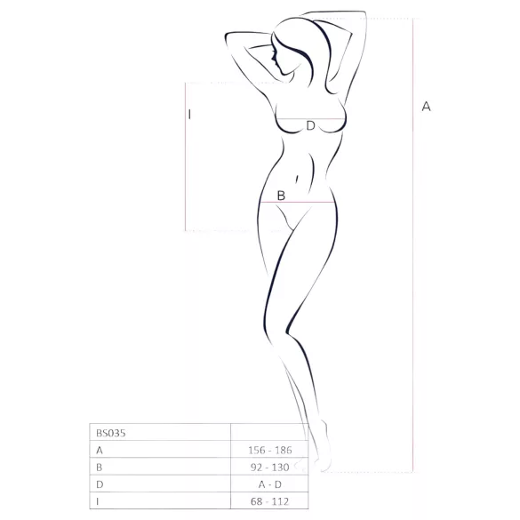 Passion BS035 - rood netstof body met schouderbandjes en open design (S-L)