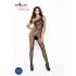 Passion BS036 - roze, open body suit (zwart) - S-L