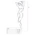 Passion BS036 - Roze, Open Jumpsuit (Wit) - S-L