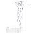 Passion BS048 - open net catsuit met halternek (wit) - S-L