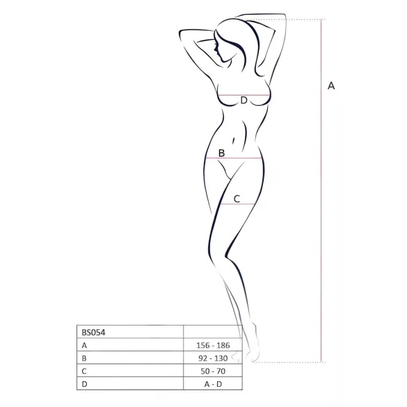 Passion BS054 - lingerie set - kanten bloemenmotief - zwart - S-L